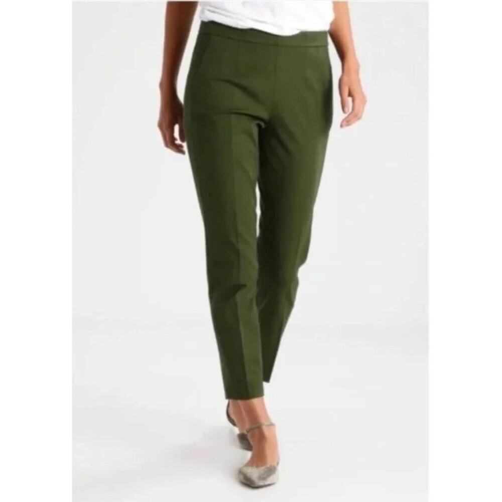J. Crew Martie Pant in Bi-Stretch Cotton Green B8521 Size 2